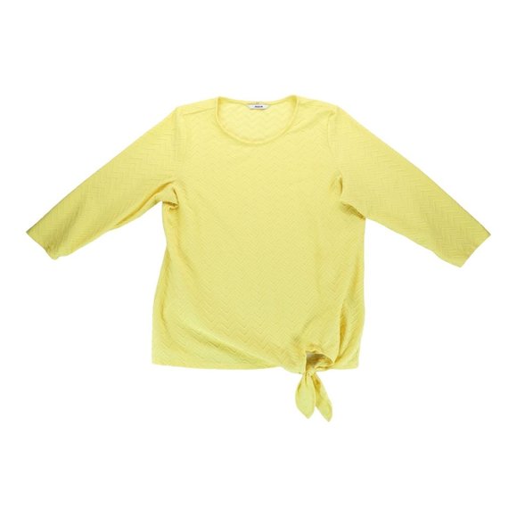 ALIA Top Size Medium Polyester‎ Crew-Neck Super Soft Stretchy Yellow - Picture 1 of 4